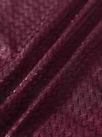 Burgundy Textured Backless One-Piece Swimsuit - Image 8