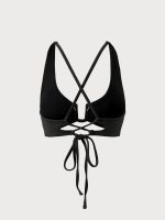 Black U-Ring Cross Back Bikini Top - Image 12