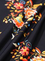 Black Reversible Floral Tie Bikini Bottom - Image 7