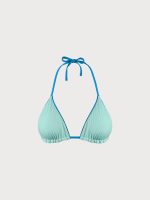 Blue Reversible Halter Triangle Bikini Top - Image 7