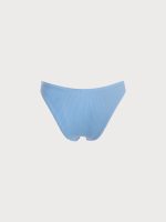 Blue Ruched Low Waisted Bikini Bottom - Image 9