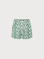 Boys' Green Geometric Swim Shorts