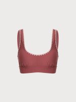 Contrast Stitch Longline Plus Size Bikini Top - Image 8