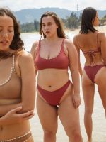 Contrast Stitch Longline Plus Size Bikini Top - Image 7