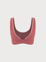 Contrast Stitch Longline Plus Size Bikini Top - Image 9