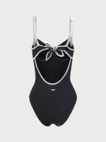 Contrast Trim Knotted One-Piece Swimsuit - Image 7