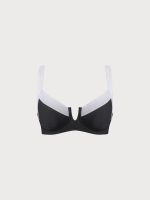 Black Contrast Trim Plus Size Bikini Top - Image 7