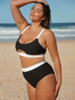 Contrast Trim Plus Size Bikini Top - Image 5