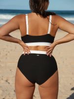 Contrast Trim Plus Size Bikini Top - Image 3