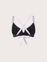 Black Contrast Trim Plus Size Bikini Top - Image 8