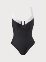 Contrast Trim Plus Size One-Piece Swimsuit - Image 6