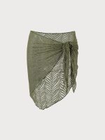 Army Green Crochet Cover-Up Skirt - Image 5