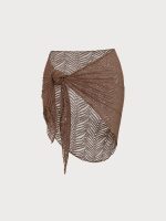 Brown Crochet Cover-Up Skirt - Image 6