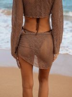 Brown Crochet Cover-Up Skirt - Image 4
