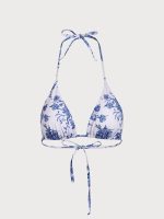 Floral Halter Triangle Bikini Top - Image 13