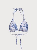 Floral Halter Triangle Bikini Top - Image 14
