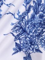 Blue Floral Tie High Cut Leg Bikini Bottom - Image 8