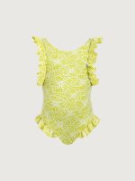 Girls' Light Green Ruffled One-Piece