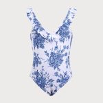 Girls' Blue Floral One-Piece