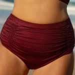Jacquard Ruched Plus Size Bikini Bottom
