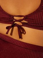 Jacquard Twist Front Plus Size Bikini Top - Image 6