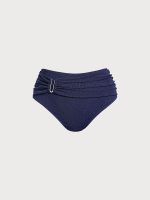Blue Ruched Glitter Plus Size Bikini Bottom - Image 6