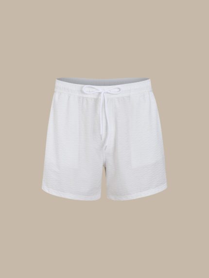 White 7" Men's Swim Trunks