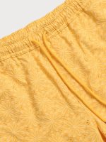 Yellow Jacquard Beach Men's 7" Swimming Trunks - Image 4