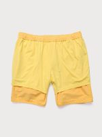 Yellow Jacquard Beach Men's 7" Swimming Trunks - Image 3