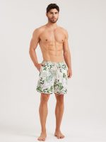 Hapnix® - Men's 7" Green Print Swim Trunks - Image 5