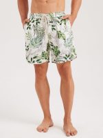Hapnix® - Men's 7" Green Print Swim Trunks