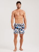 Hapnix® - Abyssal Rapids- The Blue Men's 5" Swim Trunks - Image 6