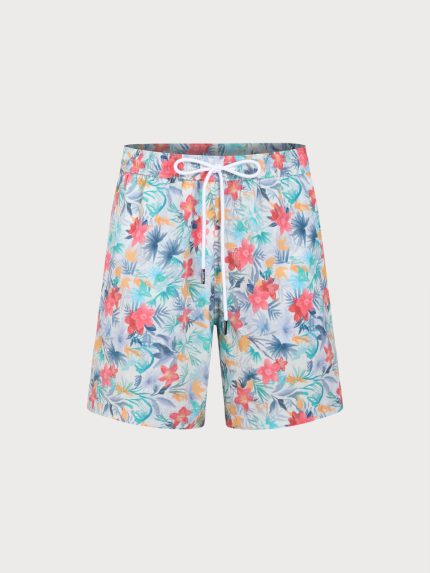 Vibrant Floral 7" Men's Swim Trunks