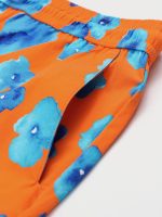 Hapnix® - Men's Orange Floral Print 5" Swim Trunks - Image 10