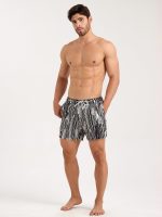 Hapnix® - Men's Black Stripes 5" Swim Trunks - Image 3