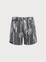 Hapnix® - Men's Black Stripes 5" Swim Trunks - Image 6