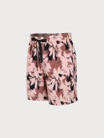Brown Contrast Floral 7" Men's Swim Trunks - Image 2