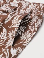 Brown Floral Print 7" Swim Trunks - Image 5