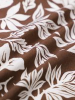 Brown Floral Print 7" Swim Trunks - Image 7