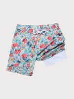 Vibrant Floral 7" Men's Swim Trunks - Image 4