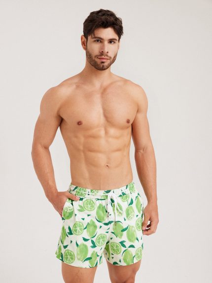 Hapnix® - Men's Fruit Print 5" Swim Trunks