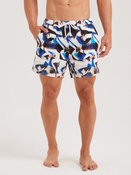 Hapnix® - Abyssal Rapids- The Blue Men's 5" Swim Trunks