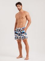 Hapnix® - Abyssal Rapids- The Blue Men's 5" Swim Trunks - Image 5