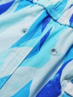 Blue Geometric Men's 5" Beach Swimming Trunks - Image 6