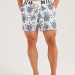 The Blue Floral Beach Men's 5" Swimming Trunks