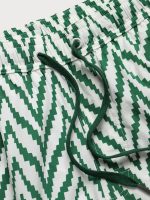 The Green Geometric Beach Men's 5" Swimming Trunks - Image 4