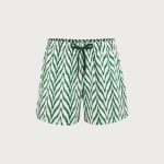 The Green Geometric Beach Men's 5" Swimming Trunks
