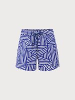 The Navy Geometric Beach Men's 5" Swimming Trunks