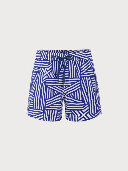The Navy Geometric Beach Men's 5" Swimming Trunks