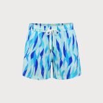 Blue Geometric Men's 5" Beach Swimming Trunks